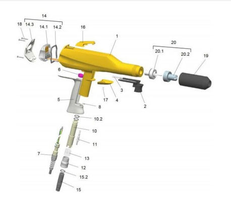 1002100 パウダーコーティングスプレーマシン コンプリート Gema オプティセレクト Gm02 6mケーブル