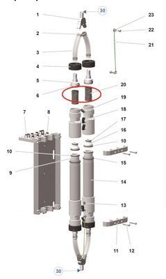 1020805 ブラックピンチバルブ 粉体塗装ガン部品 Pp07マシン用