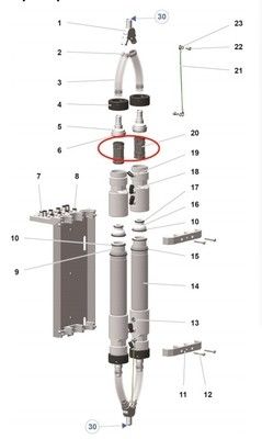 1020805 ブラックピンチバルブ粉体塗装ガン部品 PP07マシン用