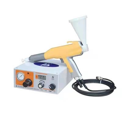 実験吹き付け器噴霧装置の漏斗のコップは静電気を粉にする