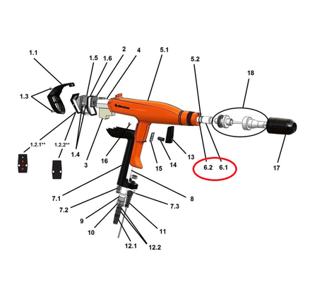 上の粉の管アセンブリ電子E銃C1/C2手動銃